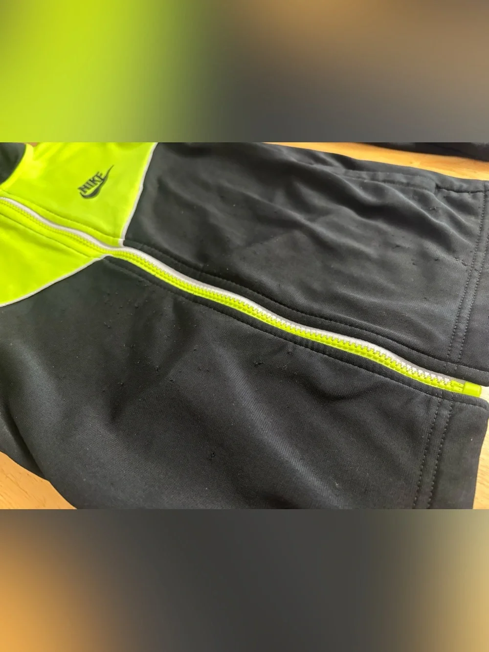 Nike Kids Color-Block Neon Green/Yellow And Black Track Jacket Boys Size 6